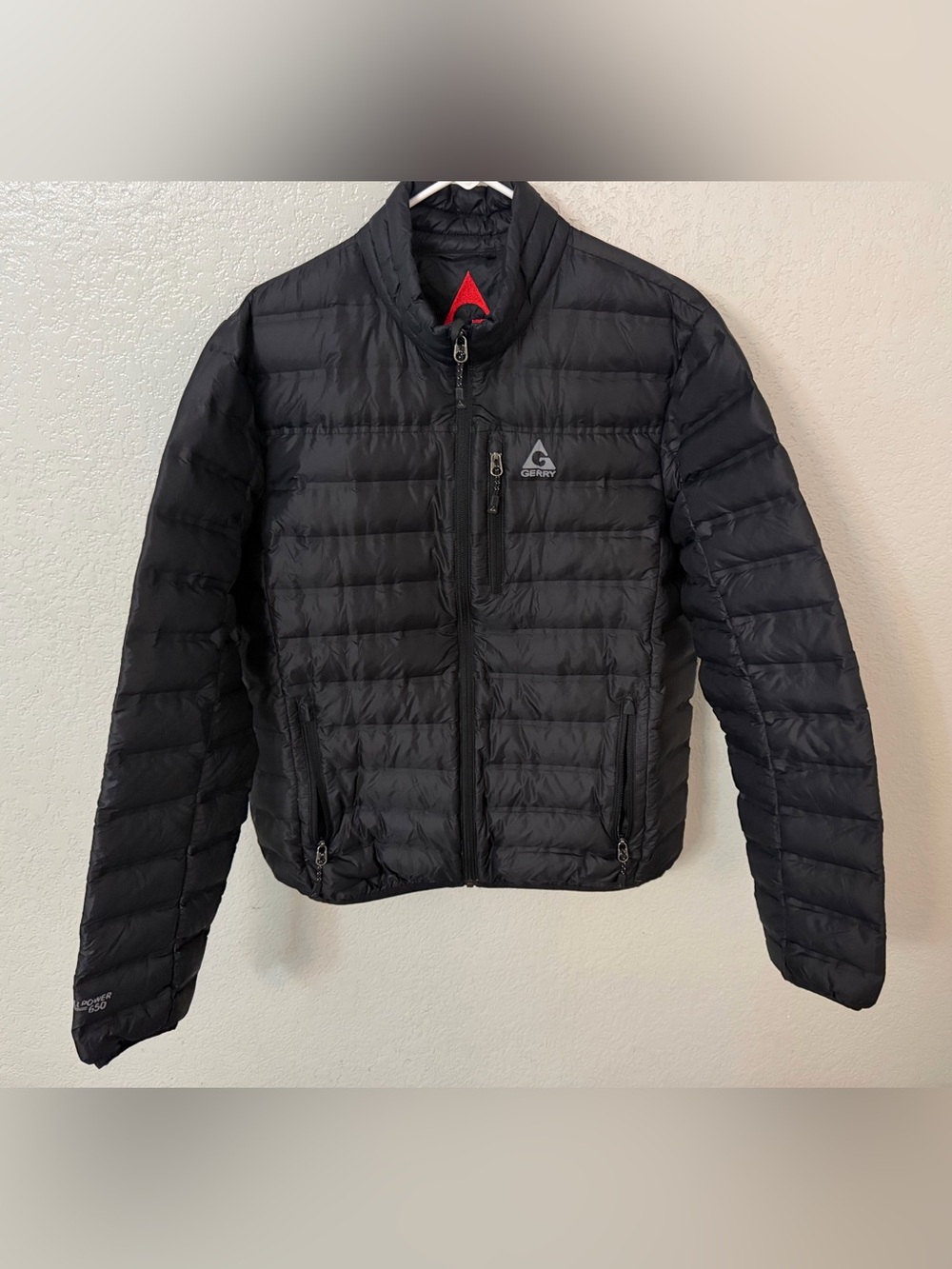 Gerry 650 Fill Power Down Puffer Mens Jacket SIZE MEDIUM BLACK COLOR Packable